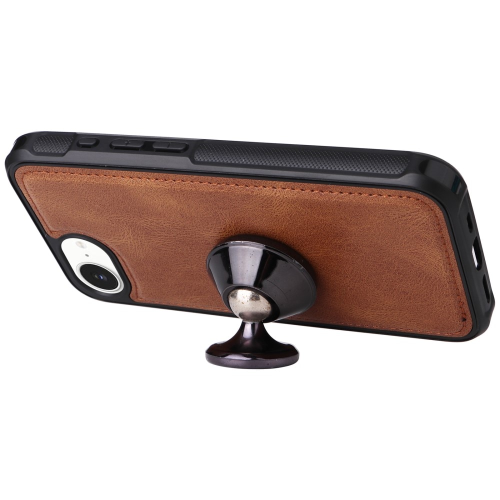 Magnet Leather Multi Wallet iPhone 16e Marrón