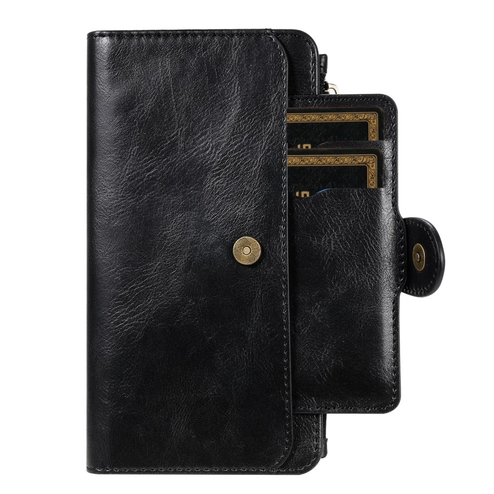 Magnet Leather Multi Wallet iPhone 16e negro