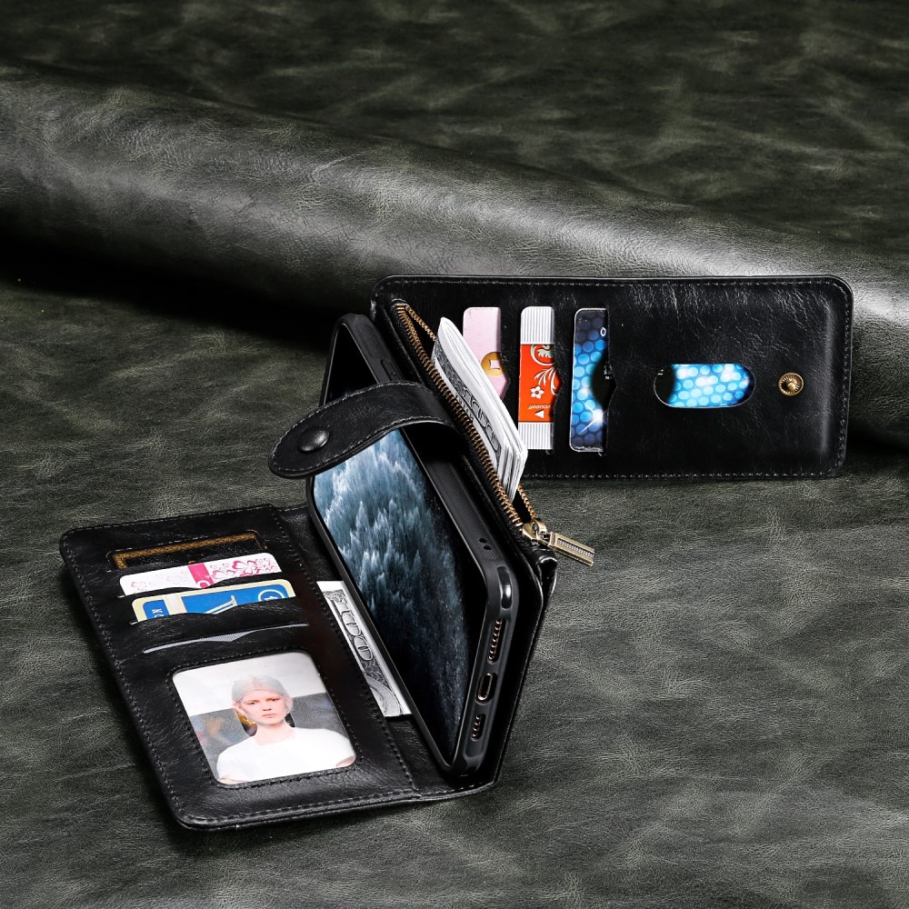 Magnet Leather Multi Wallet iPhone 16e negro