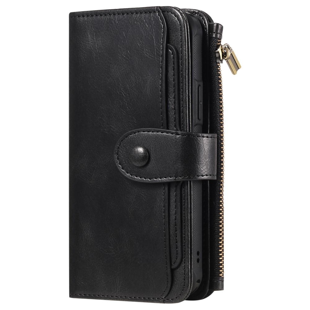 Magnet Leather Multi Wallet iPhone 16e negro