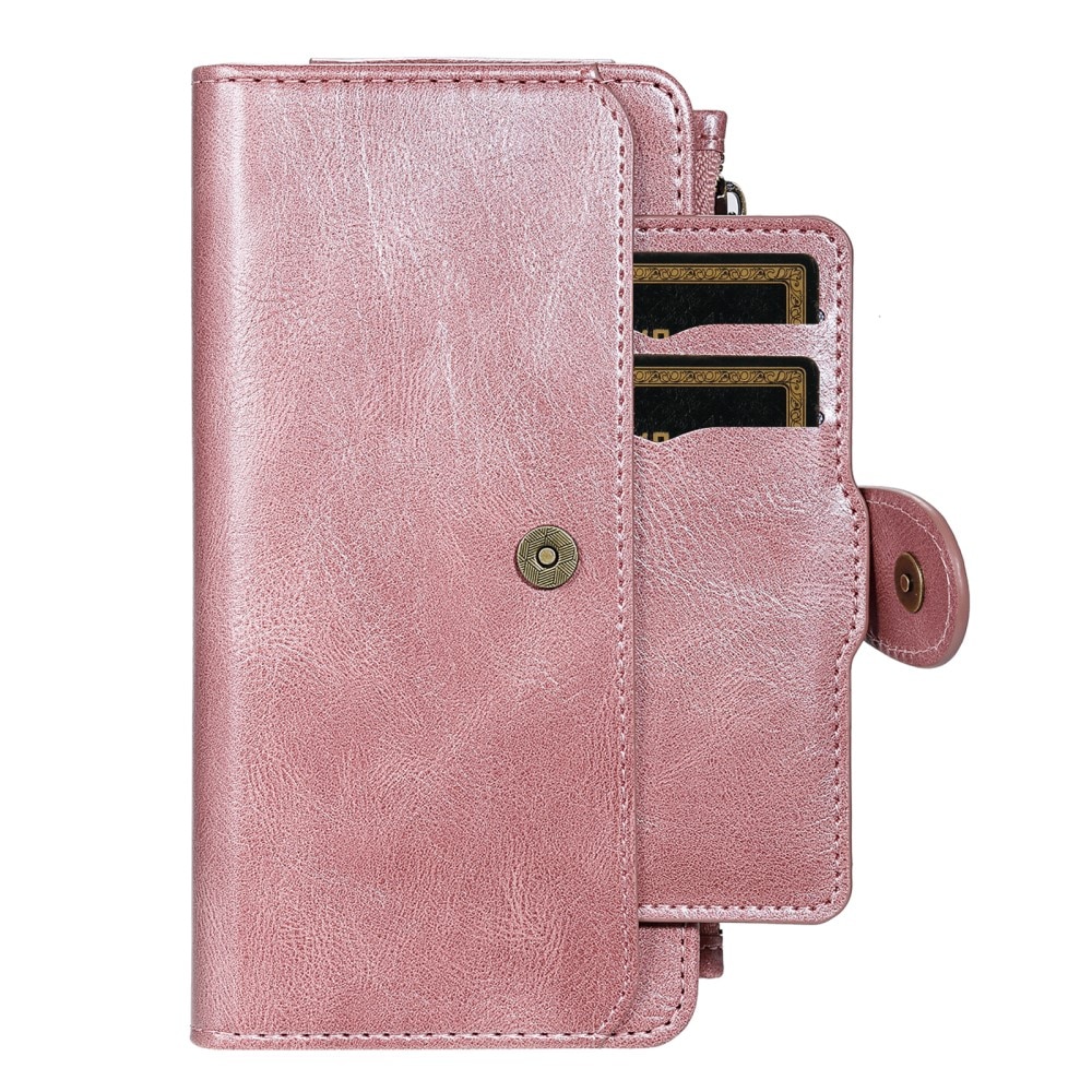 Magnet Leather Multi Wallet iPhone 16e Rosa