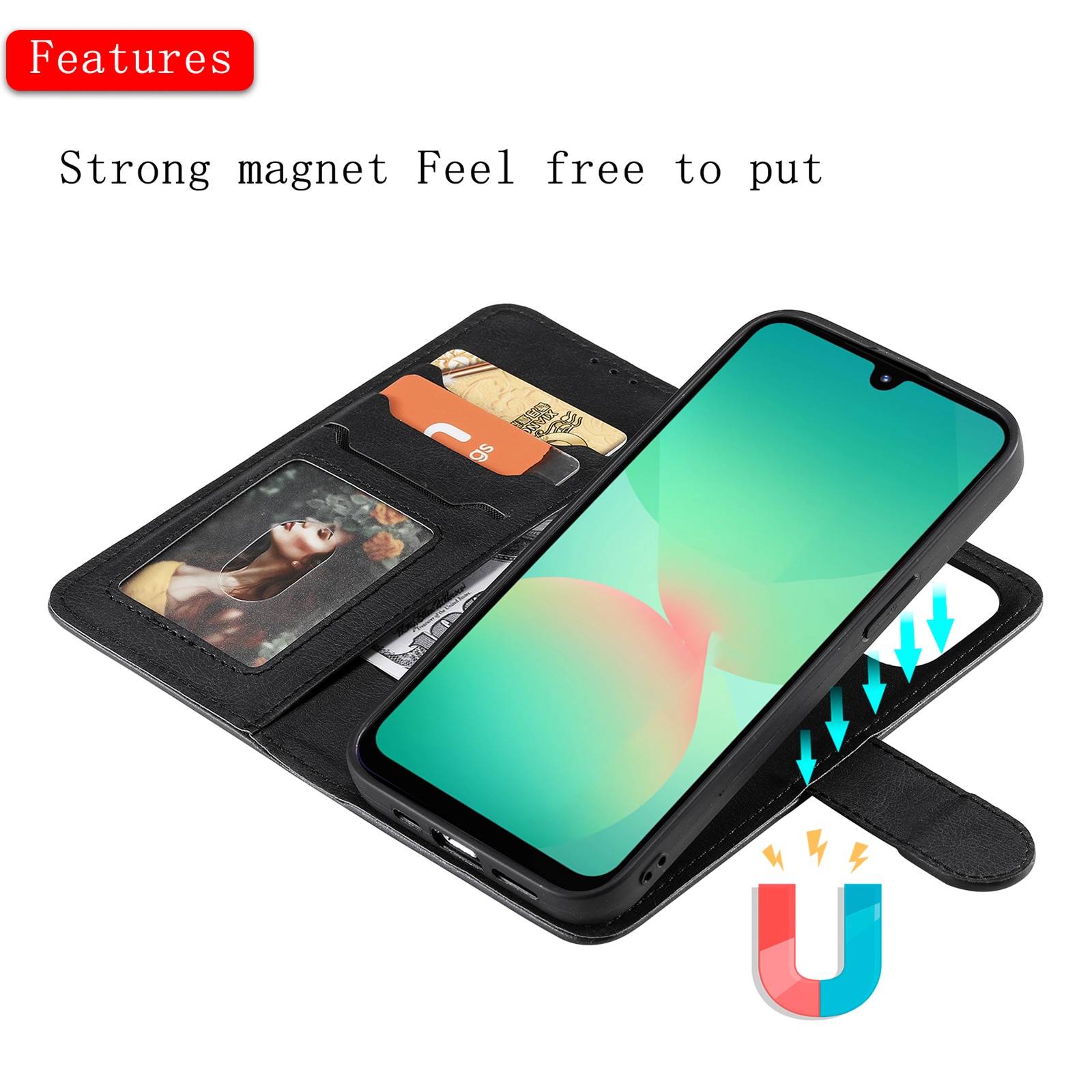 Funda magnética Samsung Galaxy A17 Negro