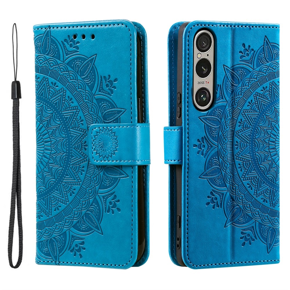 Funda de Cuero Mandala Sony Xperia 1 VII Azul