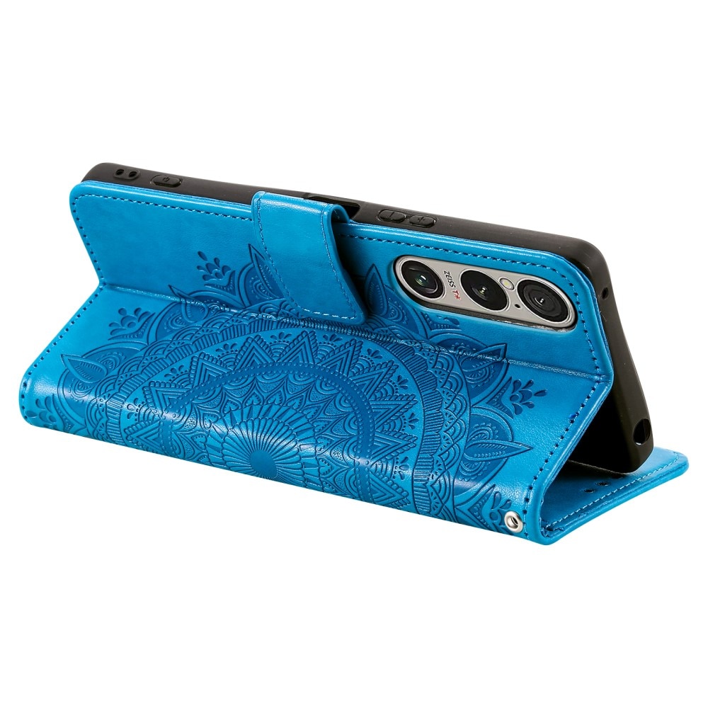 Funda de Cuero Mandala Sony Xperia 1 VII Azul