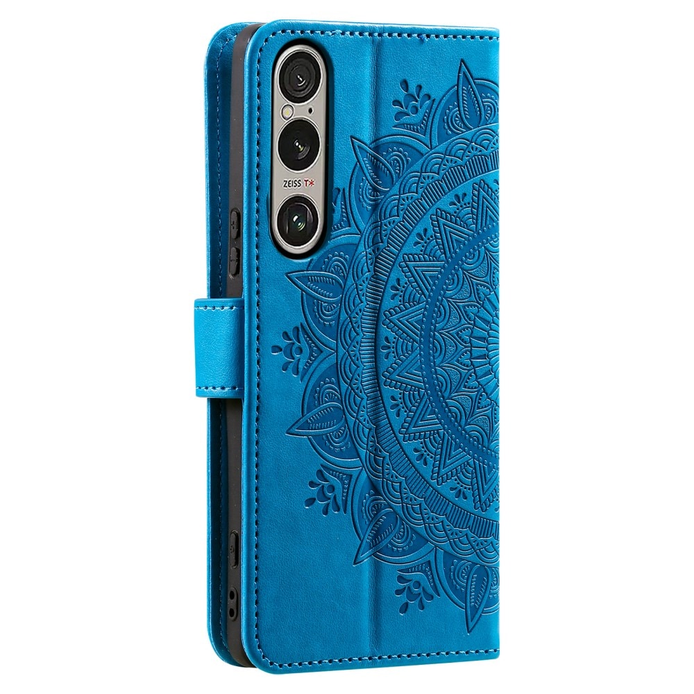 Funda de Cuero Mandala Sony Xperia 1 VII Azul