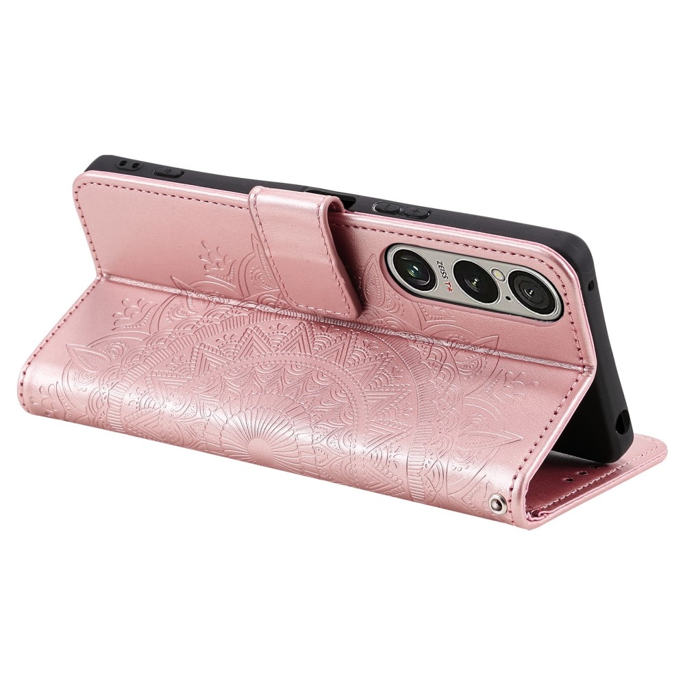 Funda de Cuero Mandala Sony Xperia 1 VII Oro rosa