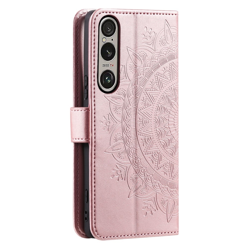 Funda de Cuero Mandala Sony Xperia 1 VII Oro rosa
