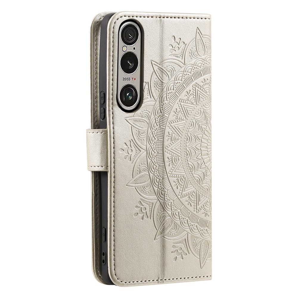 Funda de Cuero Mandala Sony Xperia 1 VII Oro