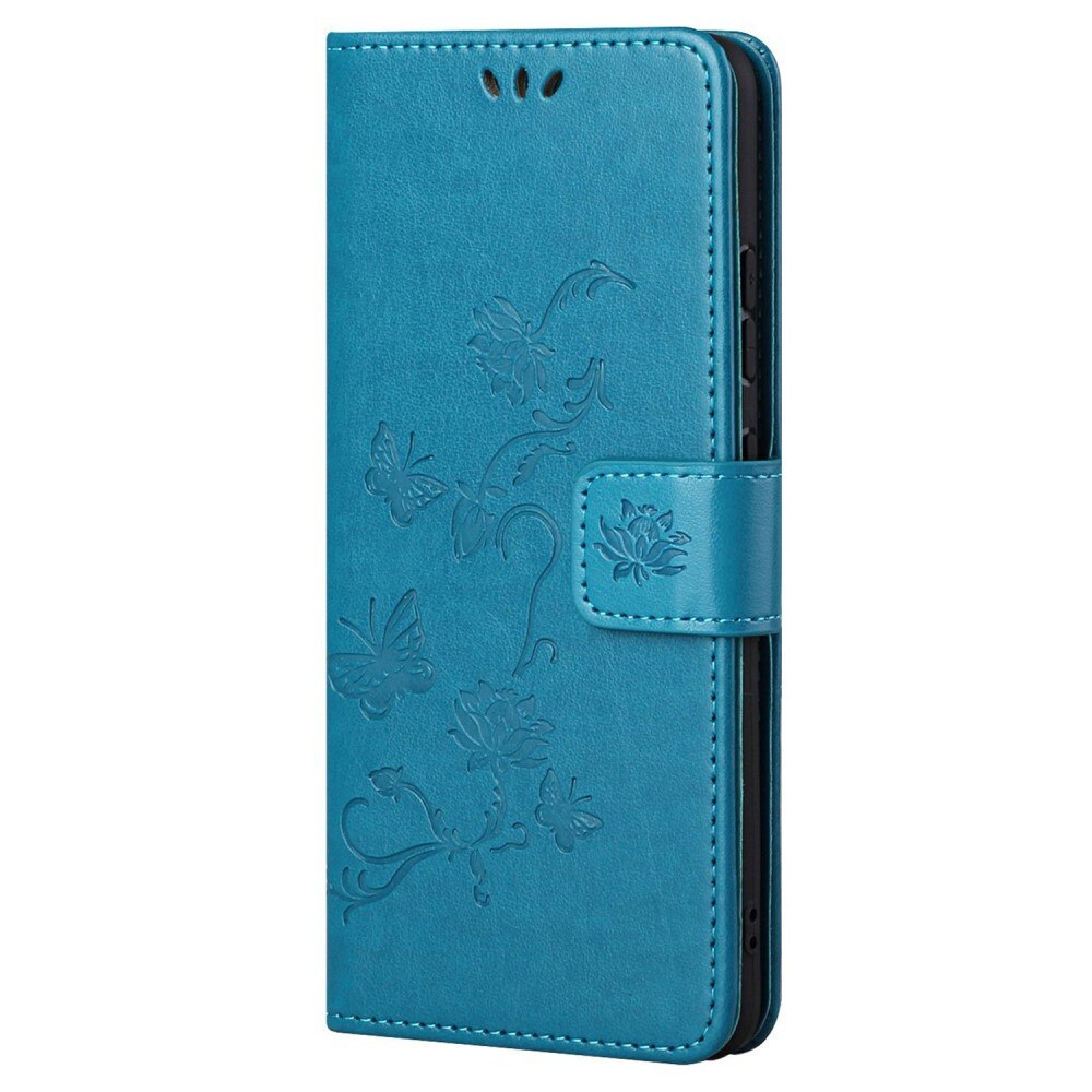 Funda de cuero con mariposas para Xiaomi 12T/12T Pro, azul