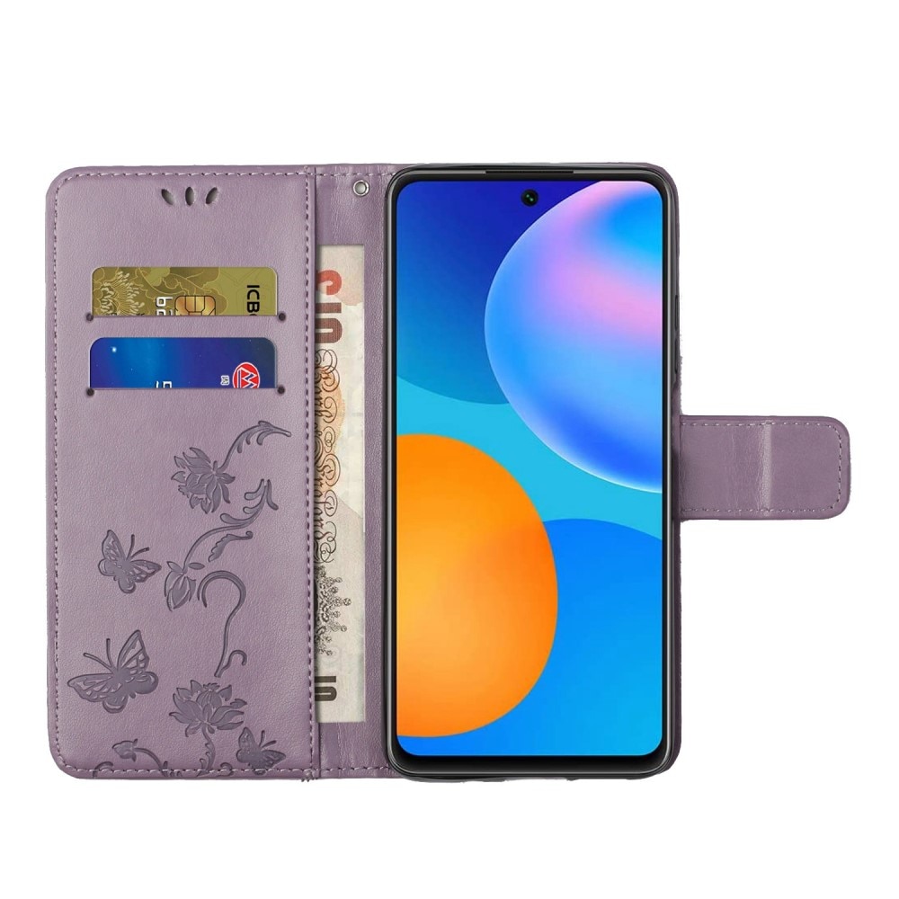 Funda de Cuero con Mariposas Xiaomi 12T/12T Pro, Púrpura