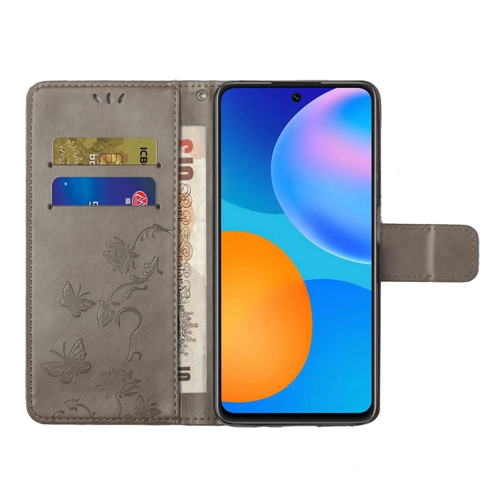 Funda de Cuero con Mariposas Xiaomi 12T/12T Pro, Gris