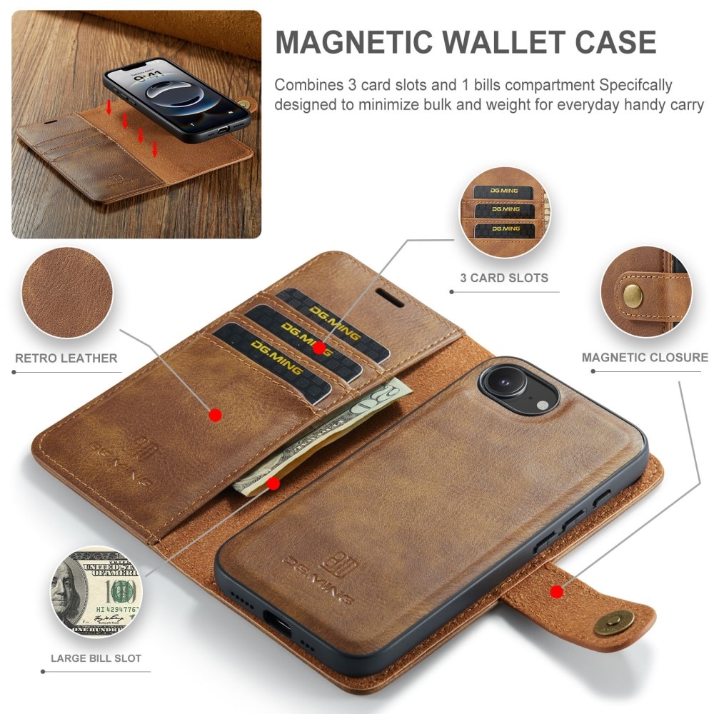 Cartera Magnet Wallet iPhone 16e Cognac