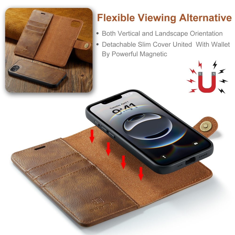 Cartera Magnet Wallet iPhone 16e Cognac