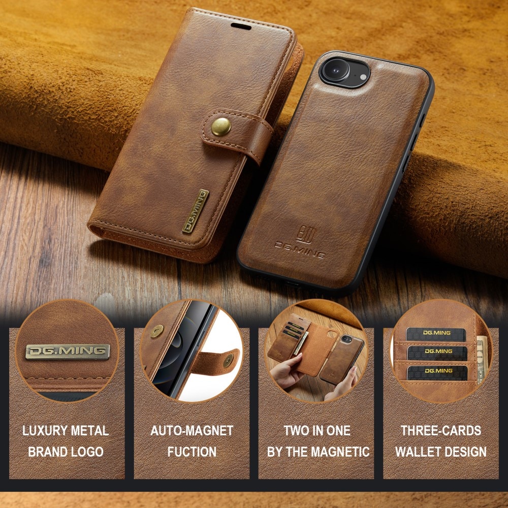 Cartera Magnet Wallet iPhone 16e Cognac