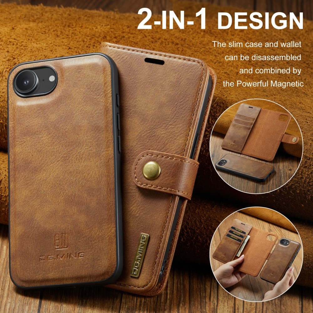 Cartera Magnet Wallet iPhone 16e Cognac