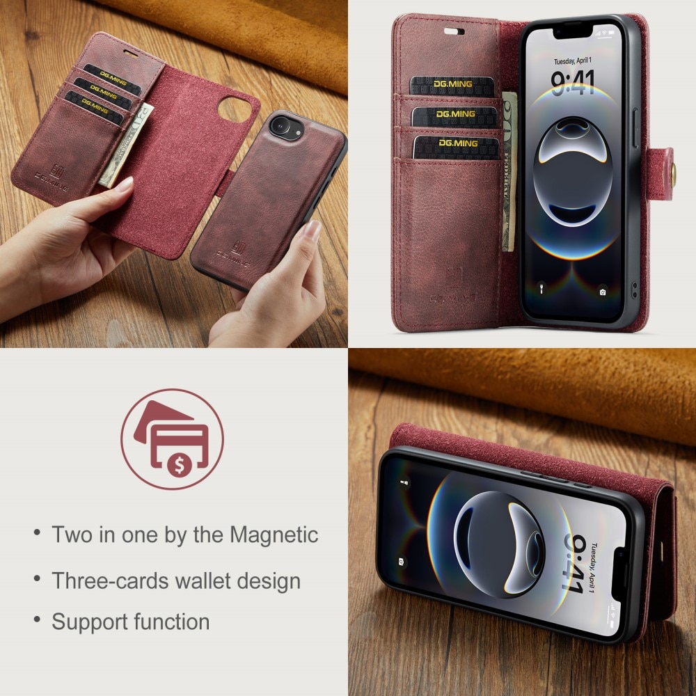 Cartera Magnet Wallet iPhone 16e Red