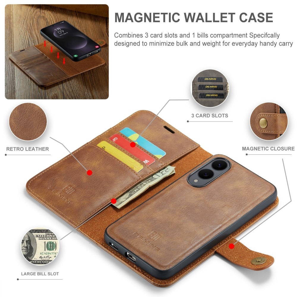 Cartera Magnet Wallet Samsung Galaxy S25 Edge Cognac