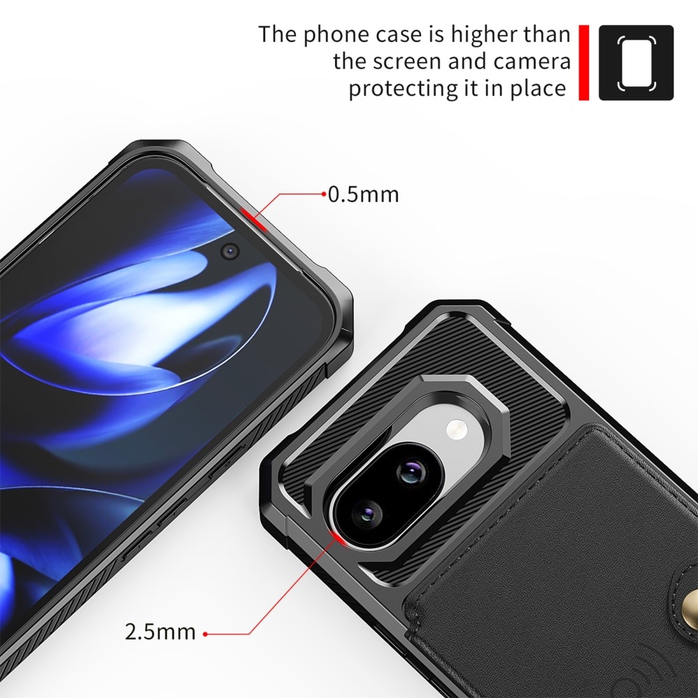 Funda con tarjetero Tough Multi-slot Google Pixel 9a Negro