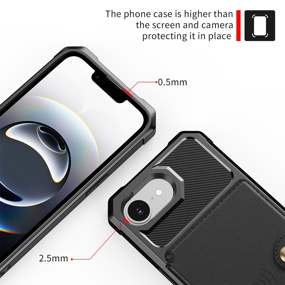 Funda con tarjetero Tough Multi-slot iPhone 16e Negro