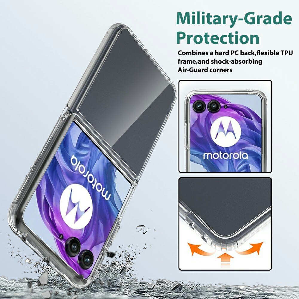 Funda híbrida para Motorola Razr 60 Ultra Transparente