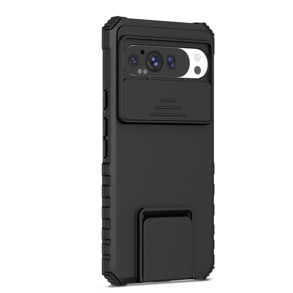 Funda Kickstand con Protector Cámara Google Pixel 9 Pro XL Negro