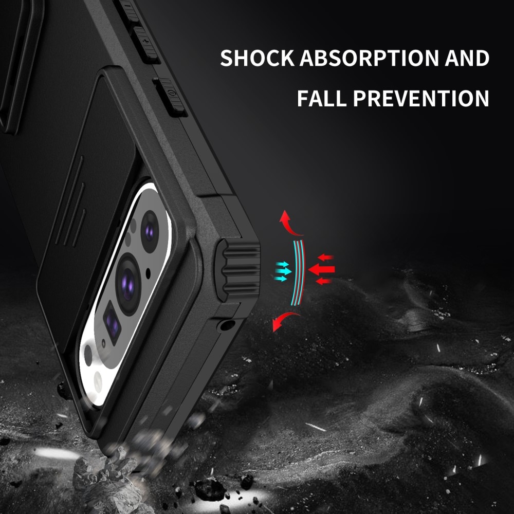 Funda Kickstand con Protector Cámara Google Pixel 9 Negro