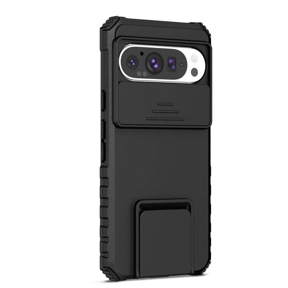 Funda Kickstand con Protector Cámara Google Pixel 9 Negro