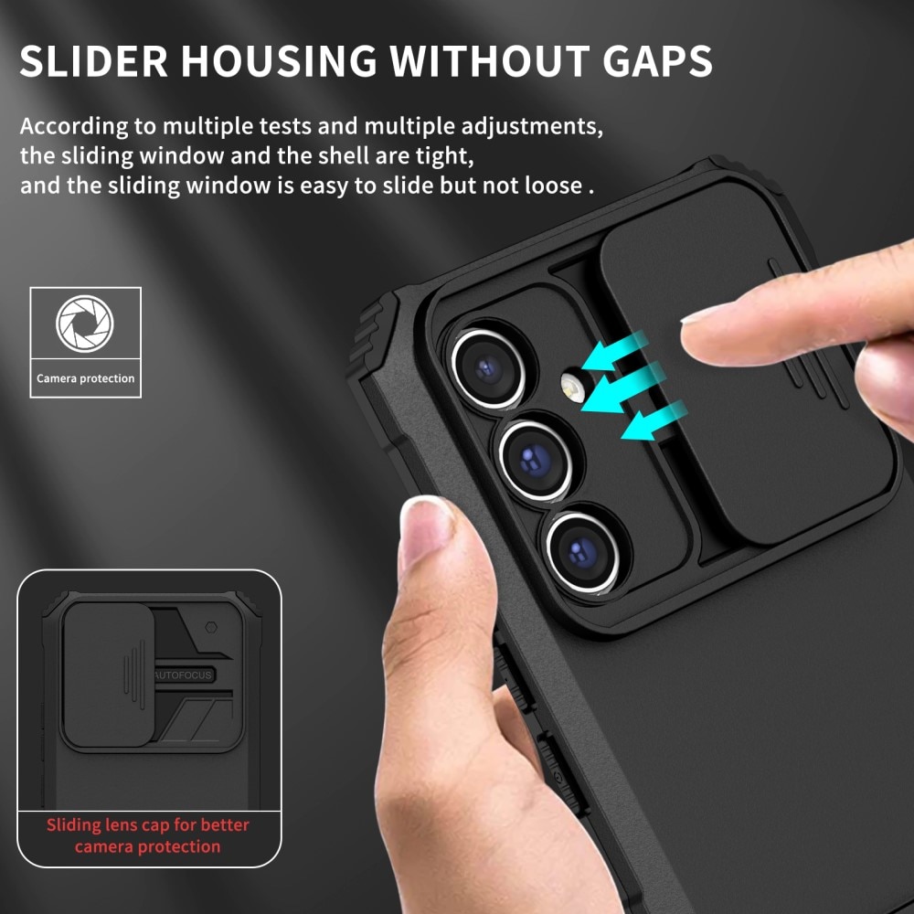 Funda Kickstand con Protector Cámara Samsung Galaxy A56 Negro