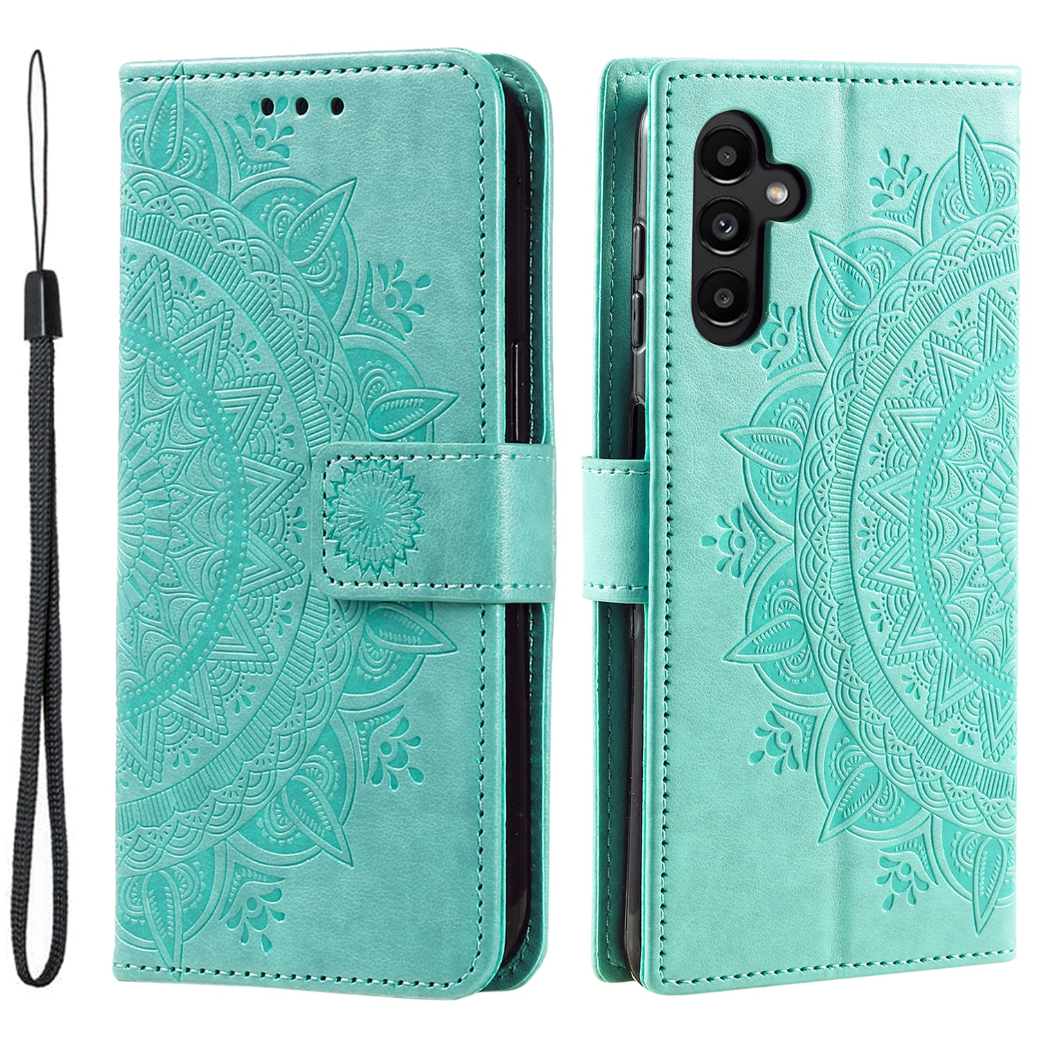 Funda de Cuero Mandala Samsung Galaxy A17 Verde