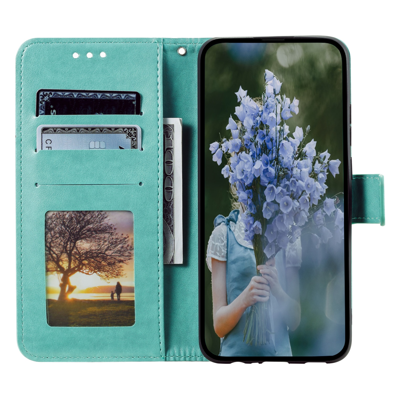 Funda de Cuero Mandala Samsung Galaxy A17 Verde