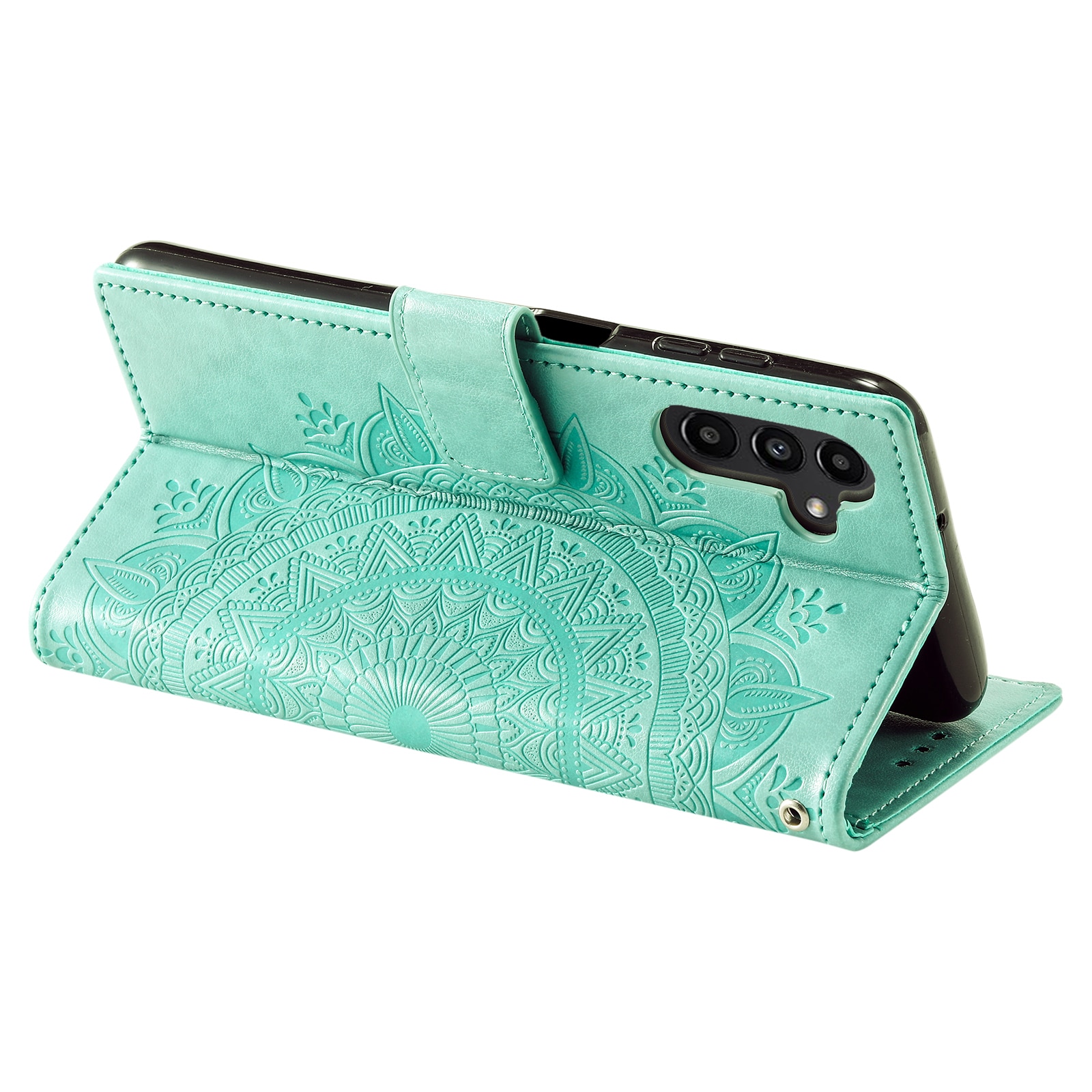 Funda de Cuero Mandala Samsung Galaxy A17 Verde