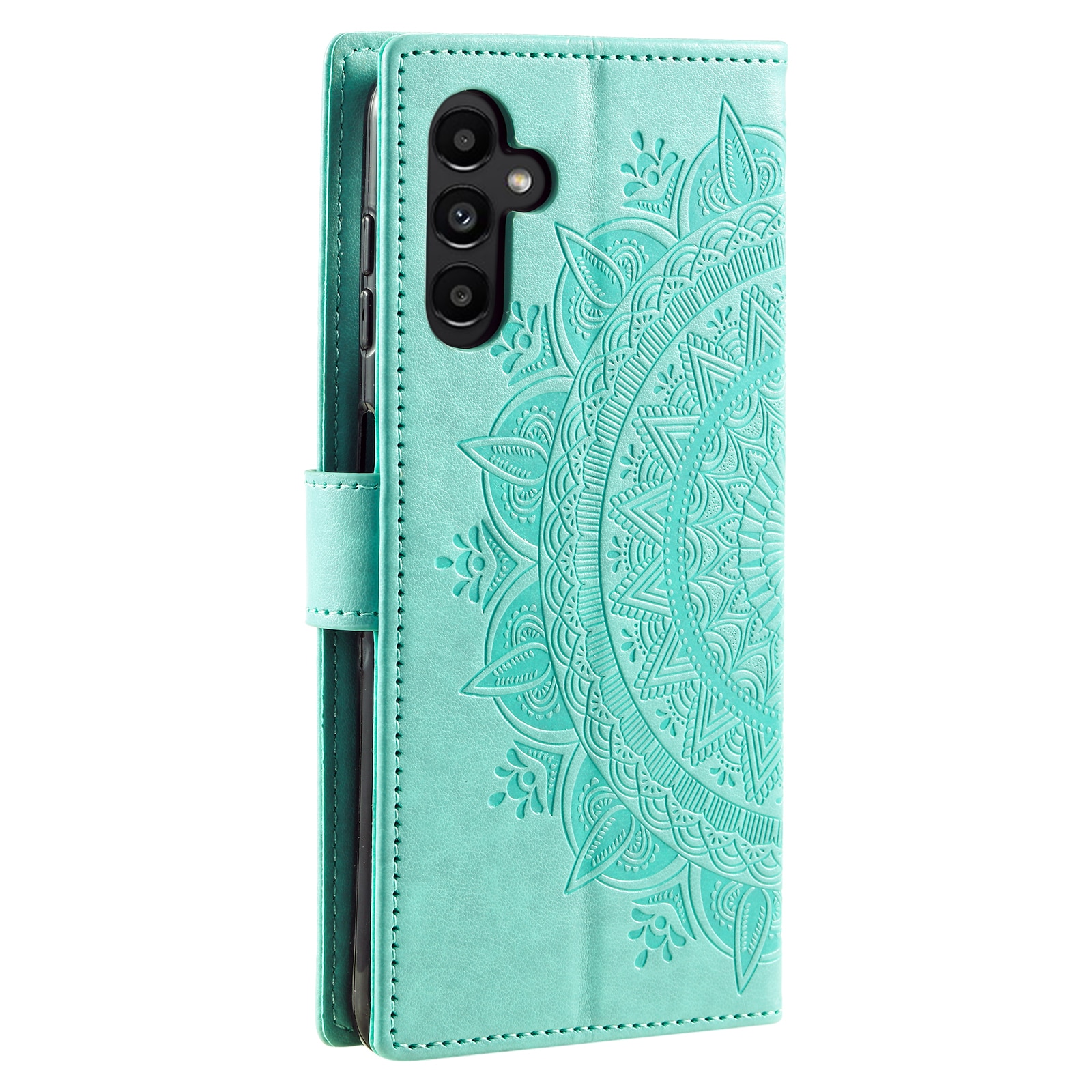 Funda de Cuero Mandala Samsung Galaxy A17 Verde