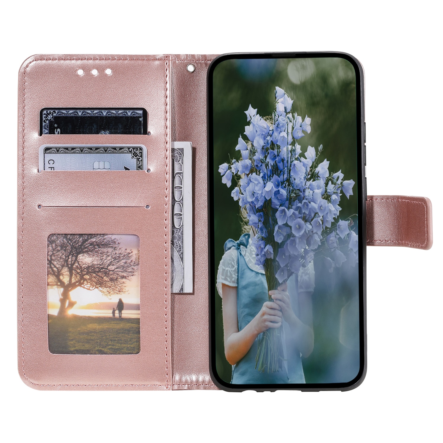 Funda de Cuero Mandala Samsung Galaxy A17 Oro rosa