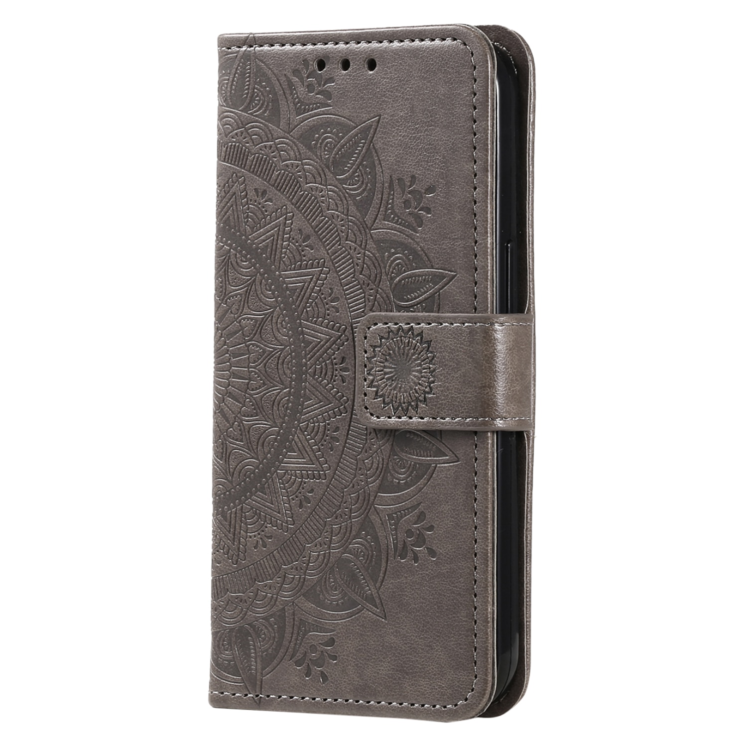 Funda de Cuero Mandala Samsung Galaxy A17 Gris