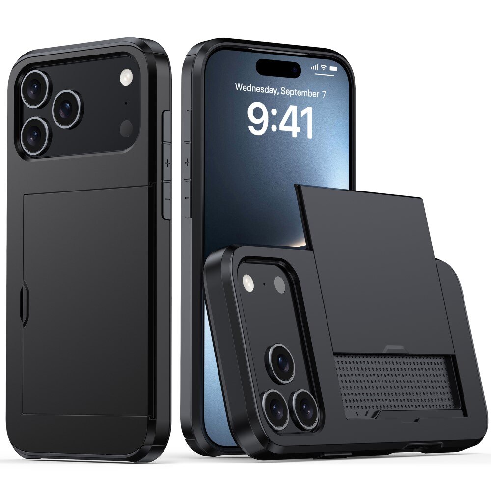 Funda con ranura para tarjetas iPhone 17 Pro Negro