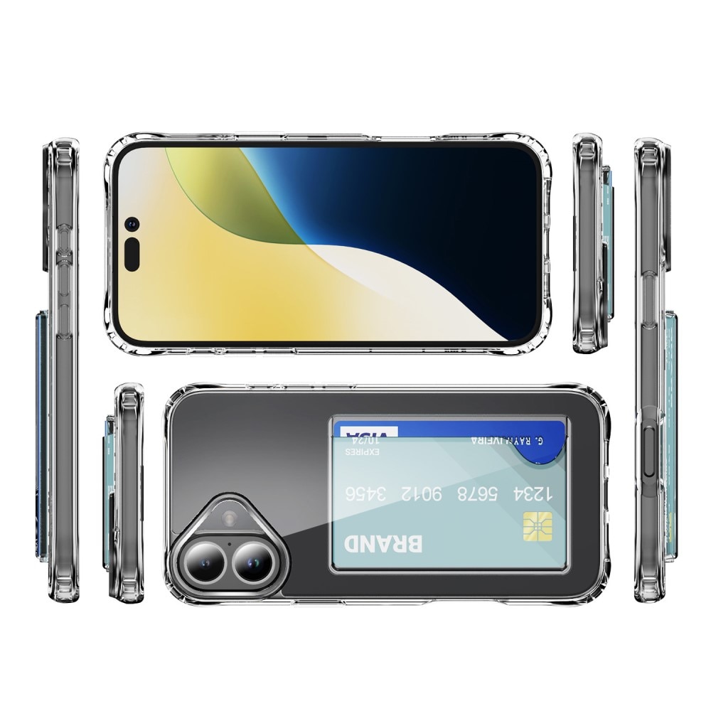 Funda híbrida con ranuras para tarjetas iPhone 17 Transparente