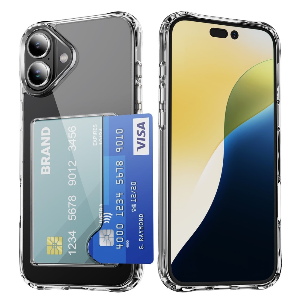 Funda híbrida con ranuras para tarjetas iPhone 17 Transparente
