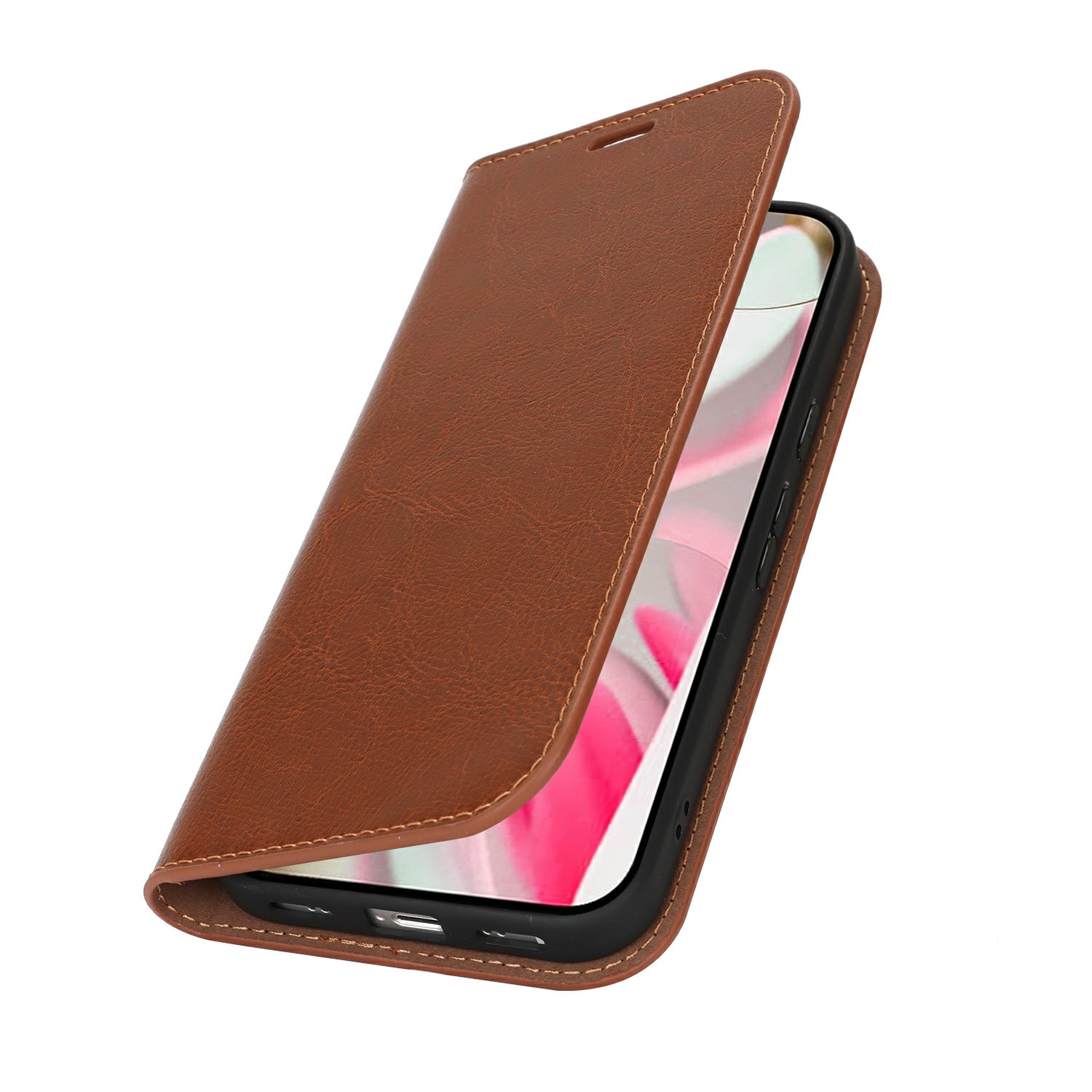 Funda cartera de cuero genuino Google Pixel 10 Marrón