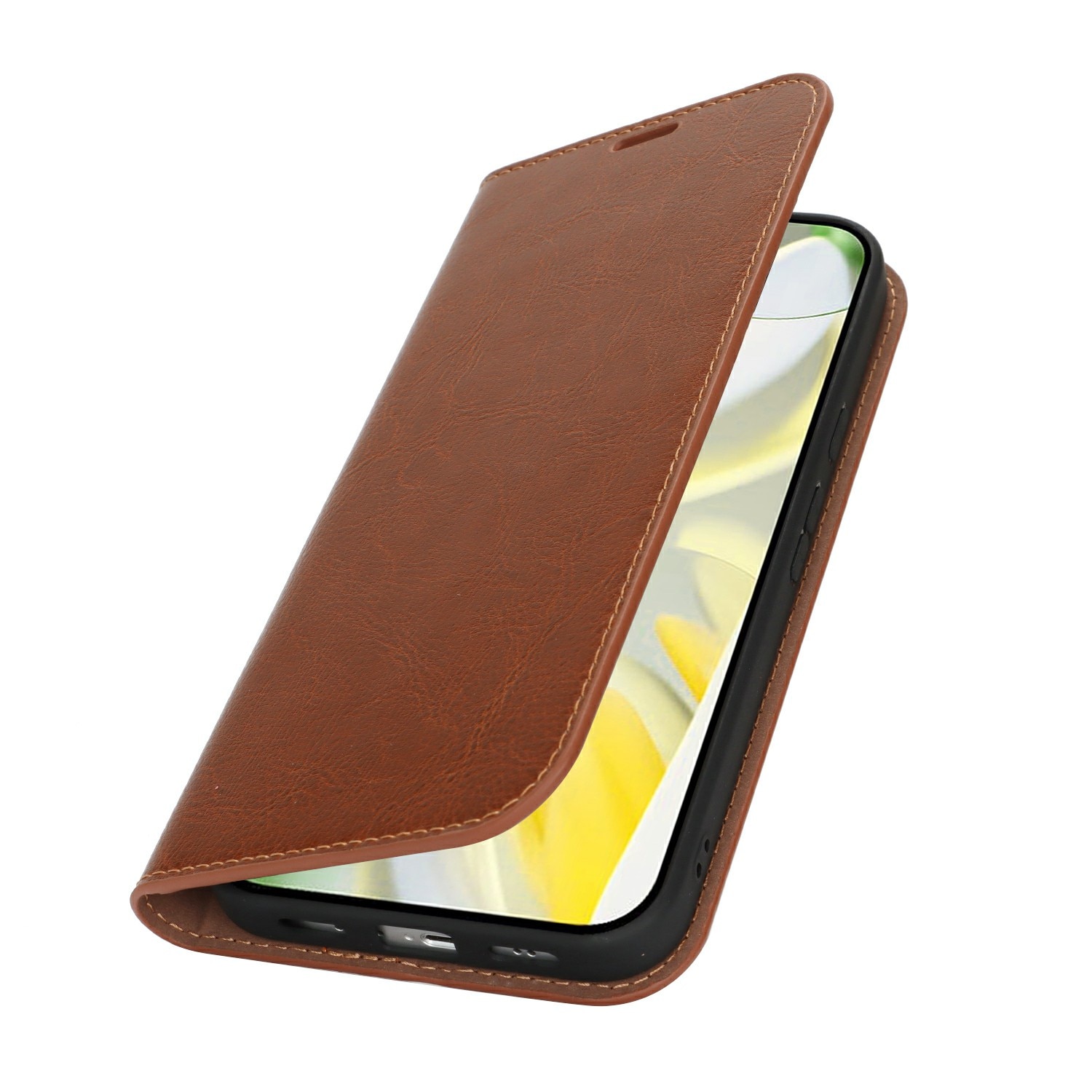 Funda cartera de cuero genuino Google Pixel 10 Pro XL Marrón