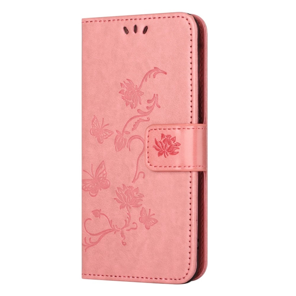 Funda de Cuero con Mariposas Samsung Galaxy A14, rosado