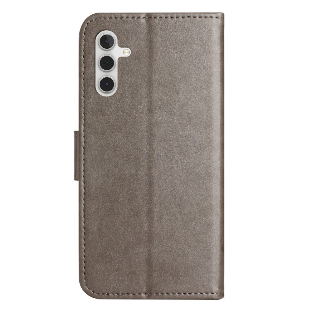 Funda de Cuero con Mariposas Samsung Galaxy A14, Gris