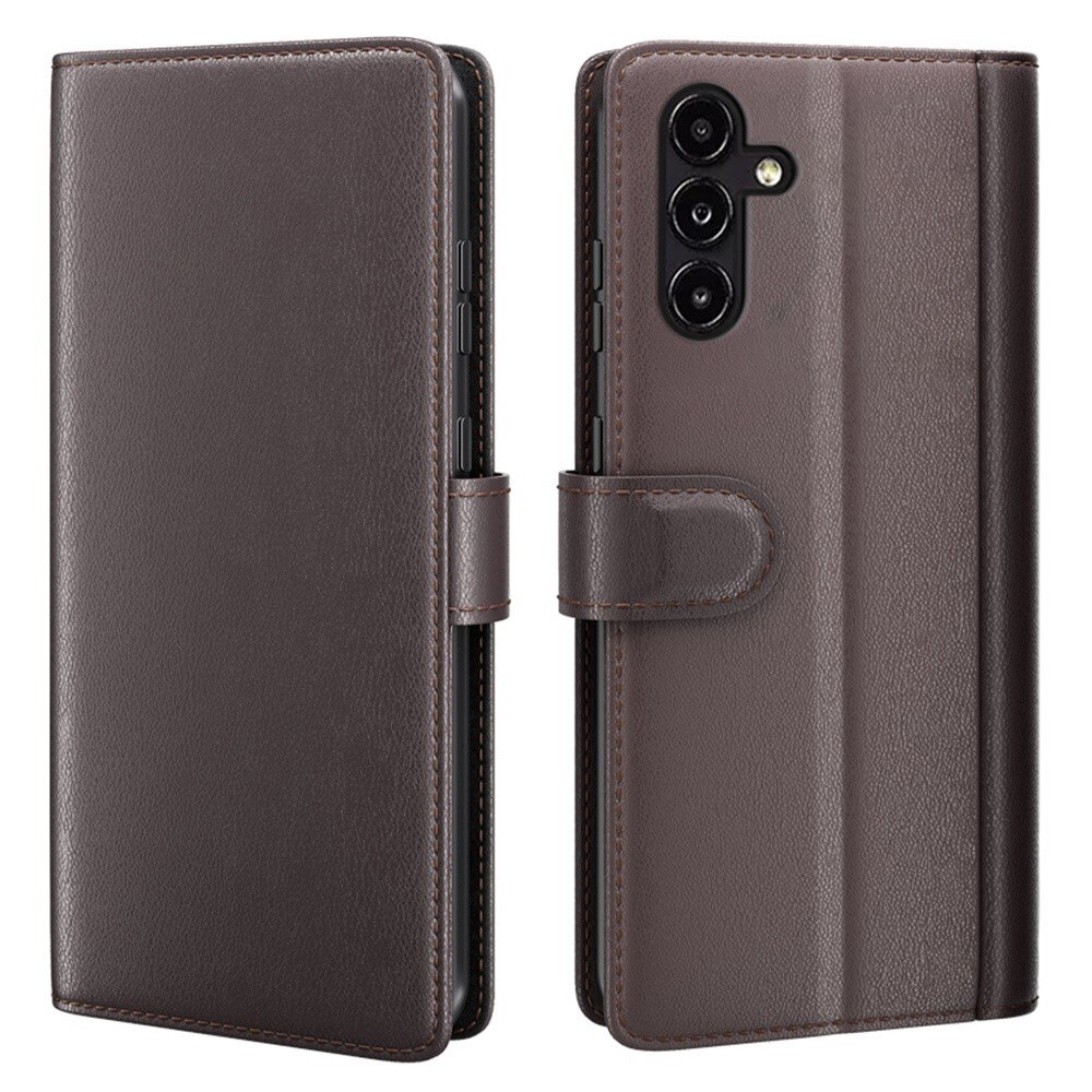 Funda de cuero genuino Samsung Galaxy A14, marrón