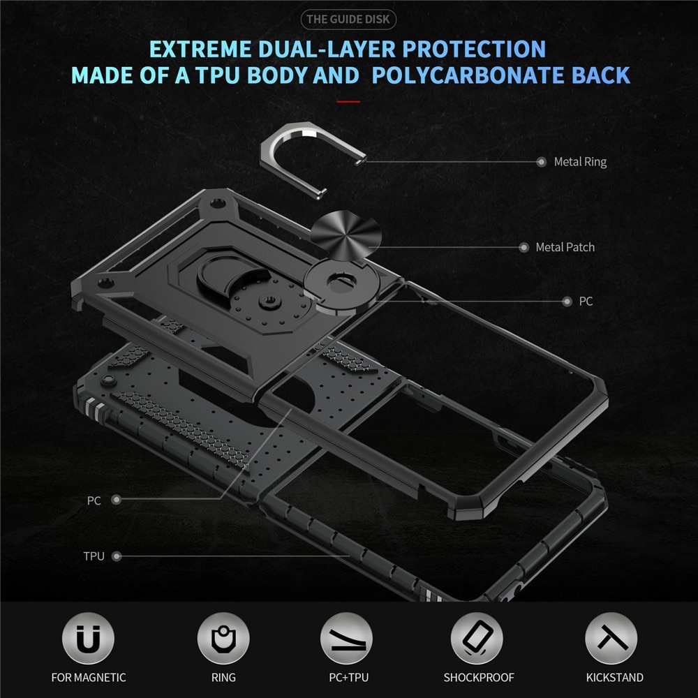 Funda híbrida Tech Ring Samsung Galaxy Z Flip 7 negro