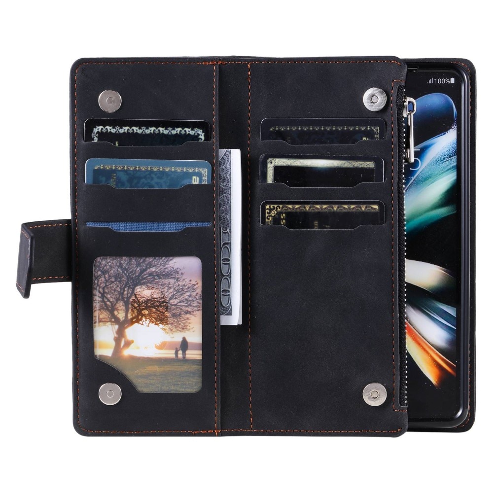 Funda acolchada tipo billetera Samsung Galaxy Z Fold 4 Negro