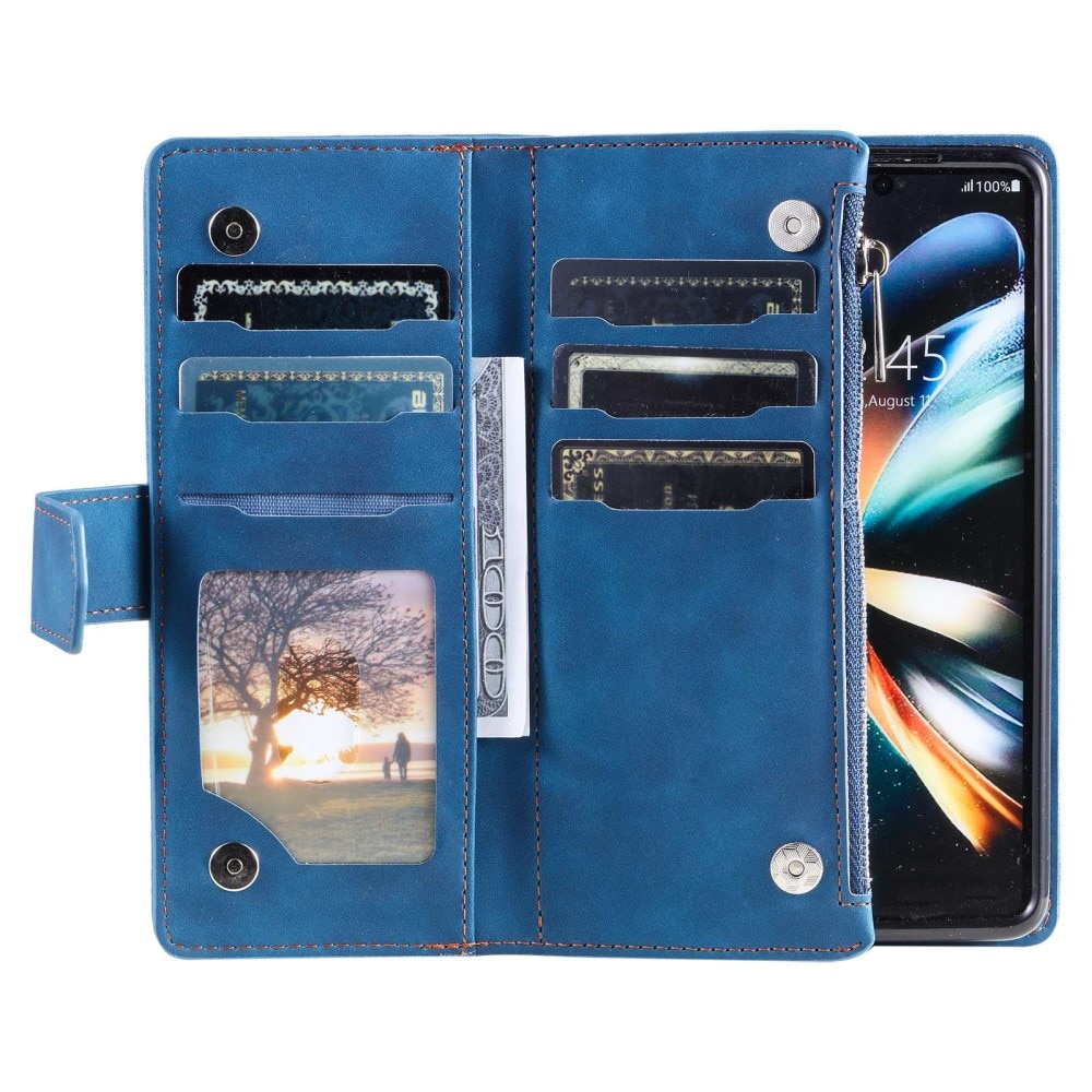 Funda acolchada tipo billetera Samsung Galaxy Z Fold 4 Azul