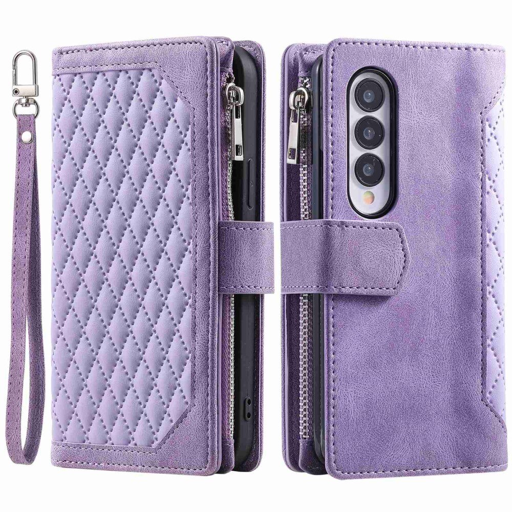 Funda acolchada tipo billetera Samsung Galaxy Z Fold 4 Violeta