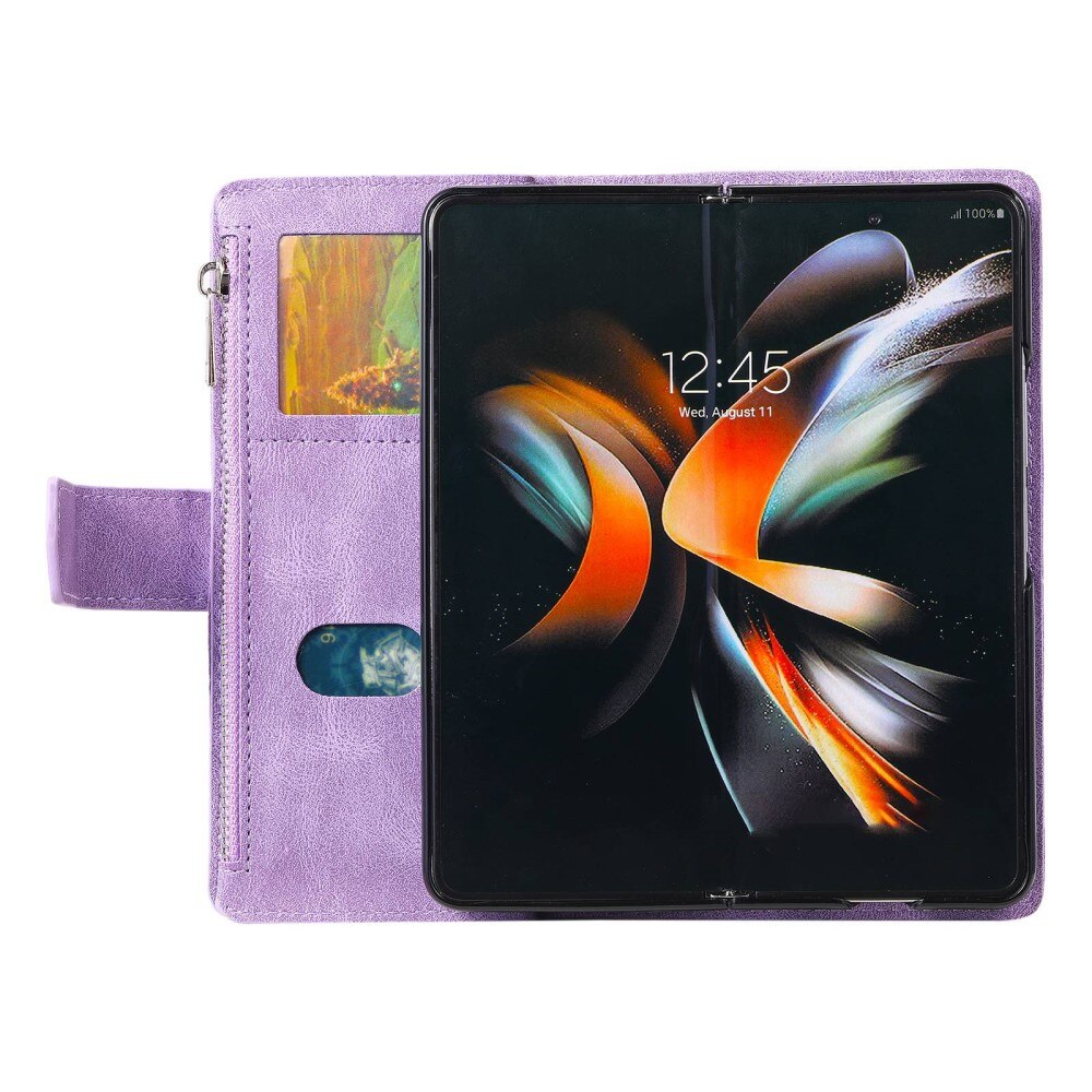 Funda acolchada tipo billetera Samsung Galaxy Z Fold 4 Púrpura