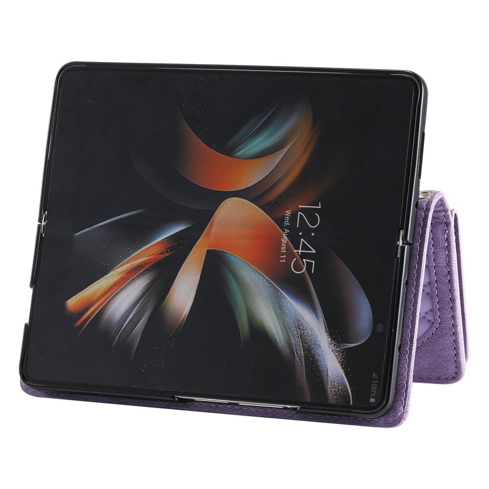 Funda acolchada tipo billetera Samsung Galaxy Z Fold 4 Púrpura
