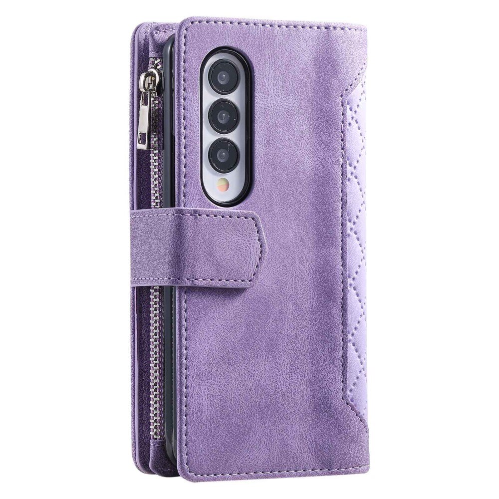 Funda acolchada tipo billetera Samsung Galaxy Z Fold 4 Púrpura