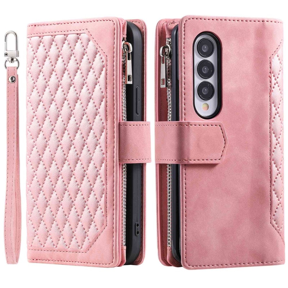 Funda acolchada tipo billetera Samsung Galaxy Z Fold 4 Rosa